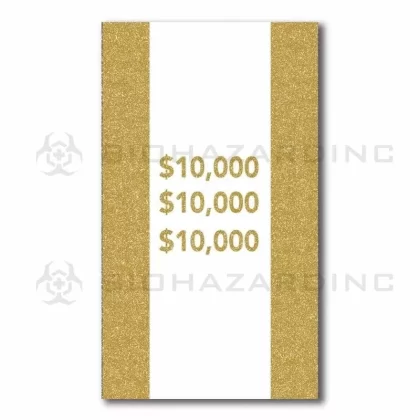 $10,000 Gold Currency Strap – 100 Bill Capacity | 1,000 Count - Vape Store