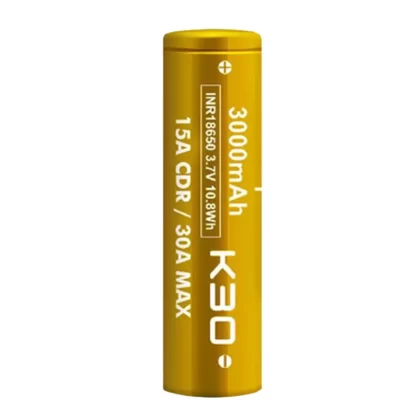 Vapcell K30 18650 3000mAh 15A Gold Rechargeable Battery