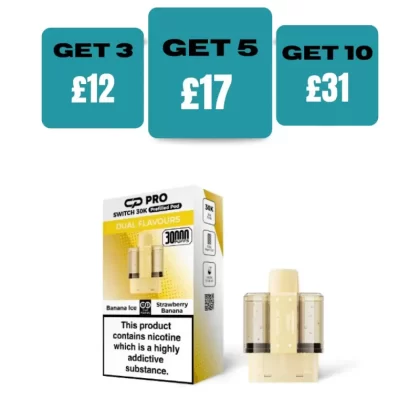 Banana Ice / Strawberry Banana Crystal Pro Switch 30k Prefilled Pods - £5.99 or 3 For £12 - Banana Ice / Strawberry Banana