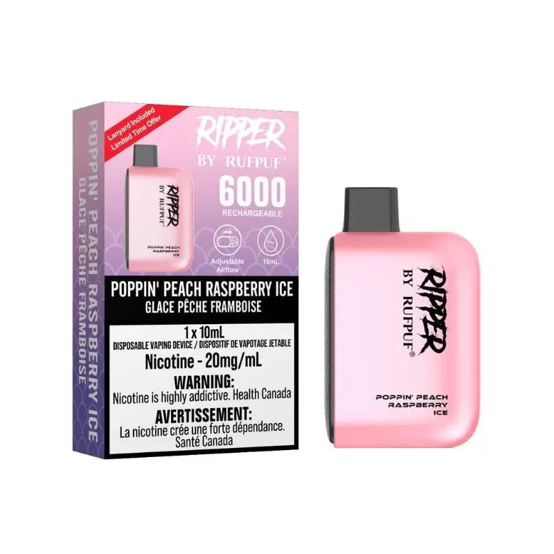 RIPPER 6000 – POPPIN PEACH RASPBERRY ICE