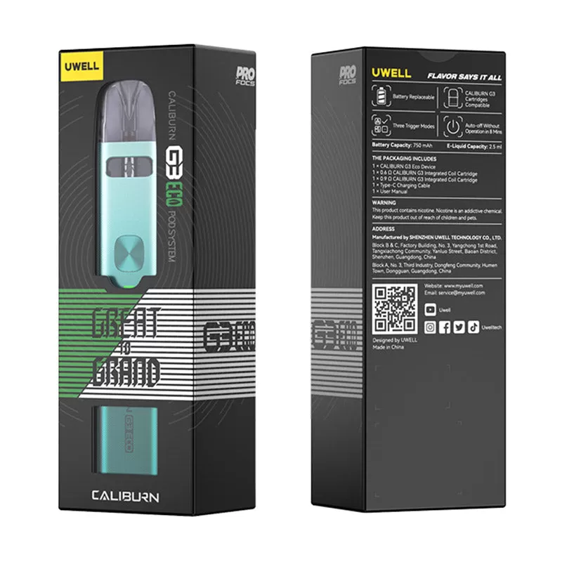 Uwell Caliburn G3 ECO Pod Kit 750mAh - Black - Image 3