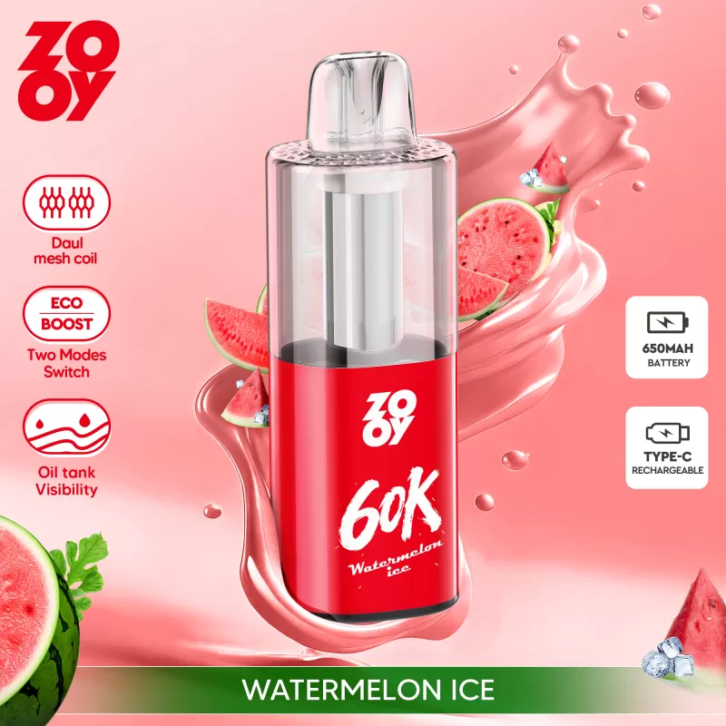 ZOOY VAPE Fizz 60000 – 60K Puffs 0.5ohm Dual Mesh Coil ECO/Boost Mode Disposable Vape - Image 2