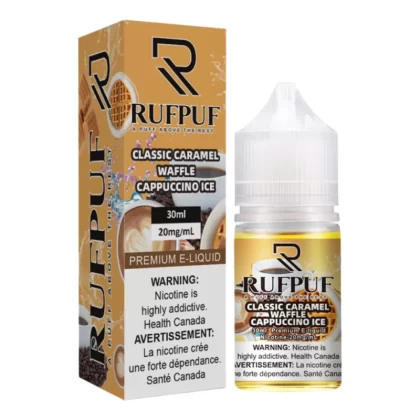 RufPuf Classic Caramel Waffle Cappuccino Ice Nic Salt – 30ml - Vapebazaar Pk