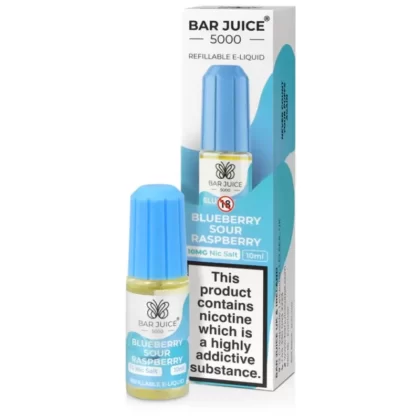 Bar Juice 5000 Blueberry Sour Raspberry E Liquid 10ml - Nicotine Strength#20mg>10mg>5mg (C3C781)