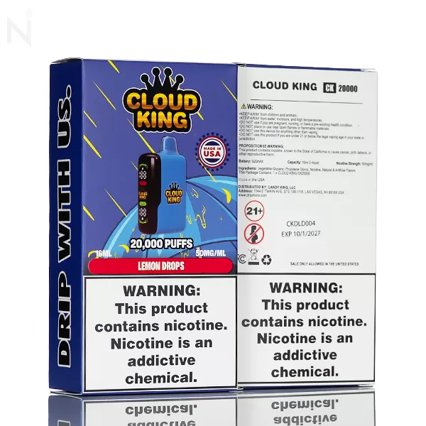 Cloud King 20K 20000 Puffs Disposable - 16mL - Sour Straws - Image 2