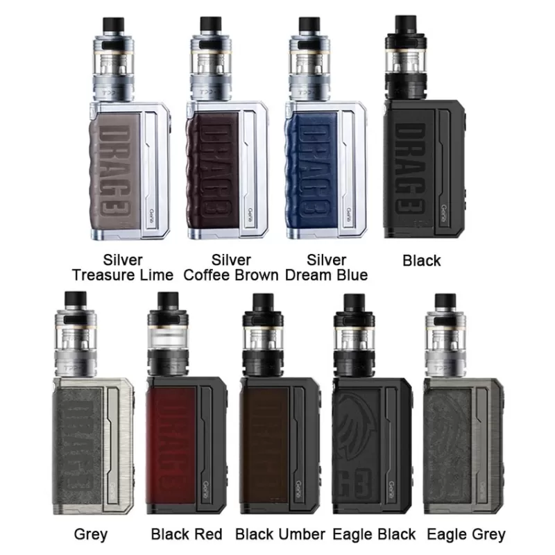 VOOPOO Drag 3 TPP-X 177W Mod Kit - Silver-Coffee Brown - Image 2
