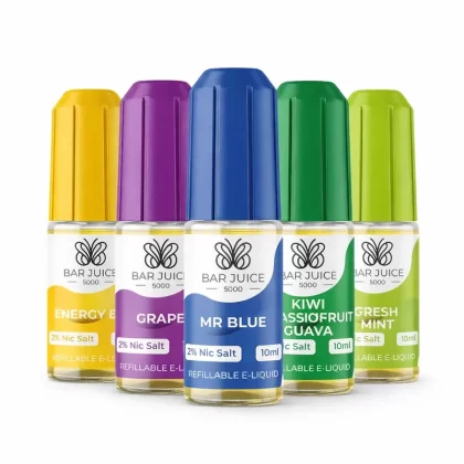 Bar Juice 5000 Nic Salt E-Liquid – Pack of 10 Bottles (10ml)