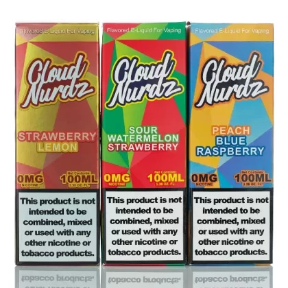 Cloud Nurdz E-Liquid - No Nicotine Vape Juice - 100ml - Strawberry Lemon