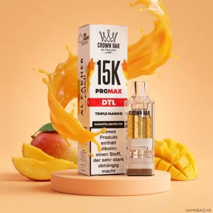 Al Fakher Pods Crown Bar 15K Pro Max – DTL 6mg – Triple Mango