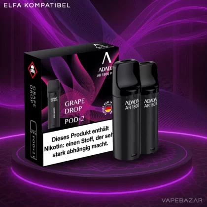 Adalya Alpha Pods – Grape Drop – (2er Pack) - Adalya / Propylenglykol / Aromastoffe / Glycerin / Nikotinbenzoat