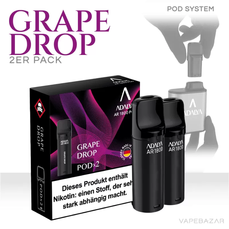 Adalya Alpha Pods – Grape Drop – (2er Pack) - Adalya / Propylenglykol / Aromastoffe / Glycerin / Nikotinbenzoat - Image 2