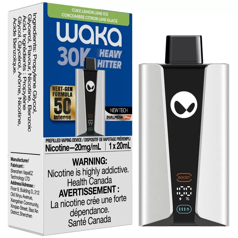 WAKA Heavy Hitter 30K Disposable Vape – Cuke Lemon Lime Ice