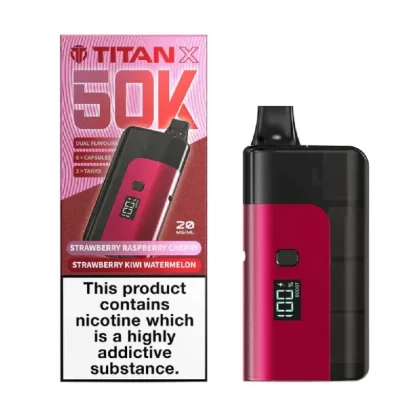 Titan X 50k Prefilled Vape Kit Strawberry Kiwi Watermelon / Strawberry Raspberry Cherry - Nicotine Strength#20mg