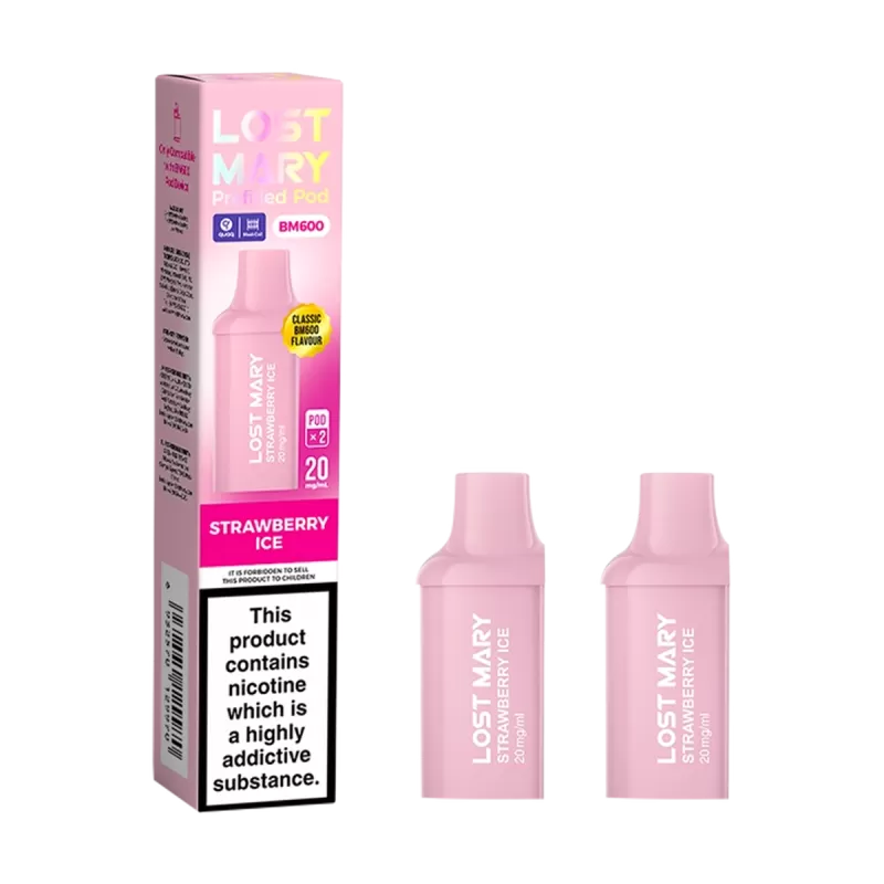 Strawberry Ice Lost Mary BM600 Pods - 20mg - Vape Product (776FAA)