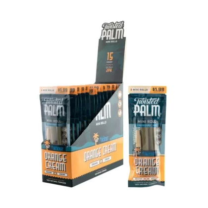 Twisted Wraps | Mini Palm Leaf Rolls | Orange Cream – 15 Count - Ejuicewarehouse