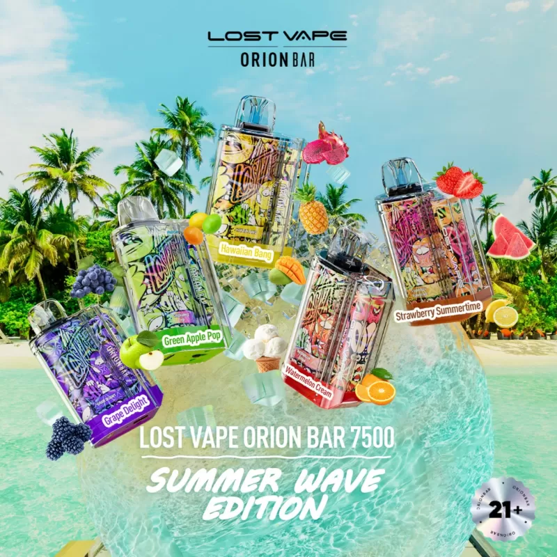 Lost Vape Orion Bar Rechargeable Disposable Vape 7500 Puffs - Strawberry Raspberry Cherry Ice (EXOTIC EDITION)