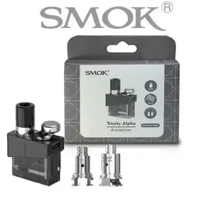 Smok Trinity Alpha Replacement Pod with 2 Coils - colour#Stainless Steel>Prism Rainbow>Prism Gold>Prism Blue (A45505)