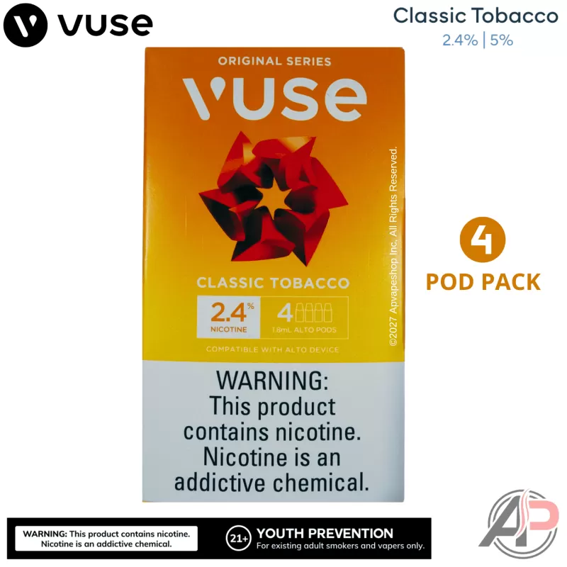 Vuse Alto Classic Tobacco Pods 4 Pack - Image 2