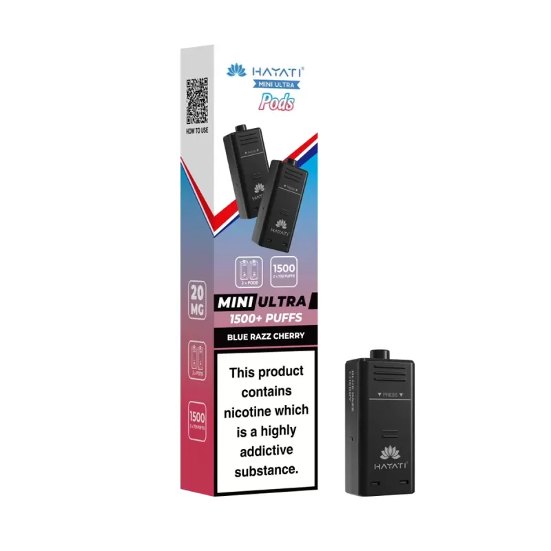 Hayati Mini Ultra 1500 Prefilled Pods - Blue Razz Cherry - Image 2