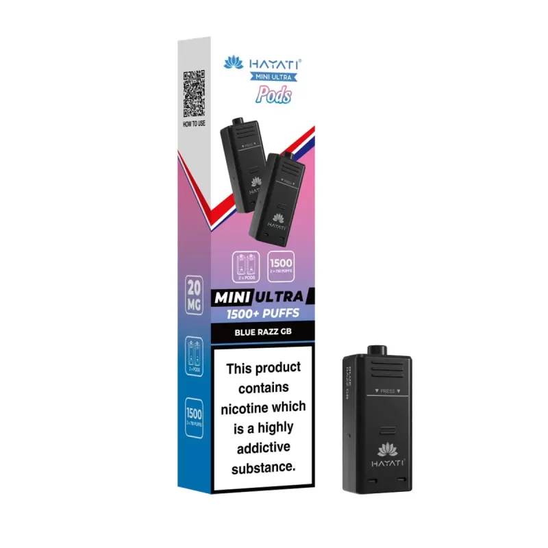 Hayati Mini Ultra 1500 Prefilled Pods - Blue Razz Cherry - Image 3