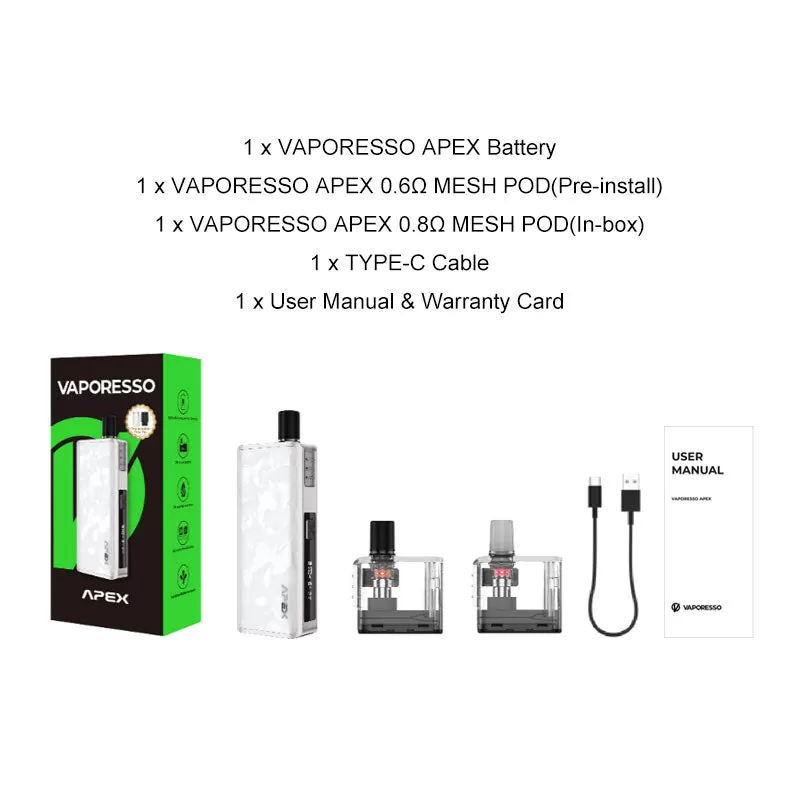 Vaporesso APEX Pod Kit 30W - Pearl White - Image 3
