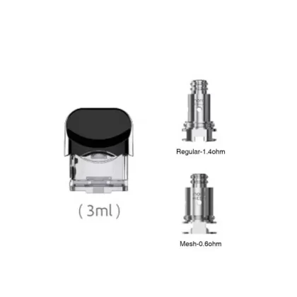 SMOK Nord Replacement Pod Cartridge 3ml 3pcs/1pc - with coil/1pc / Black