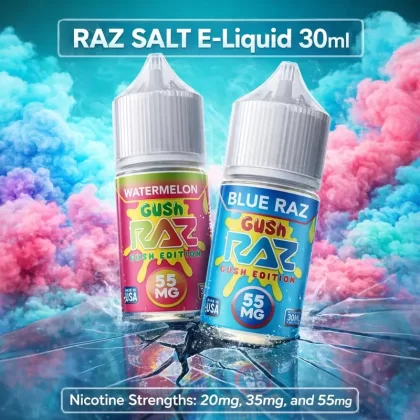 RAZ SALT E-Liquid 30ml - Blue Raz Gush, Green Apple Gush; Vape Product, Vape Product