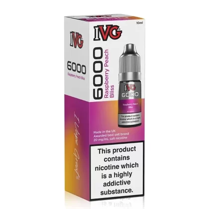 Raspberry Peach Bliss By I VG 6000 10ml Salts - Nicotine Strength#10mg (Salt)>20mg (Salt)