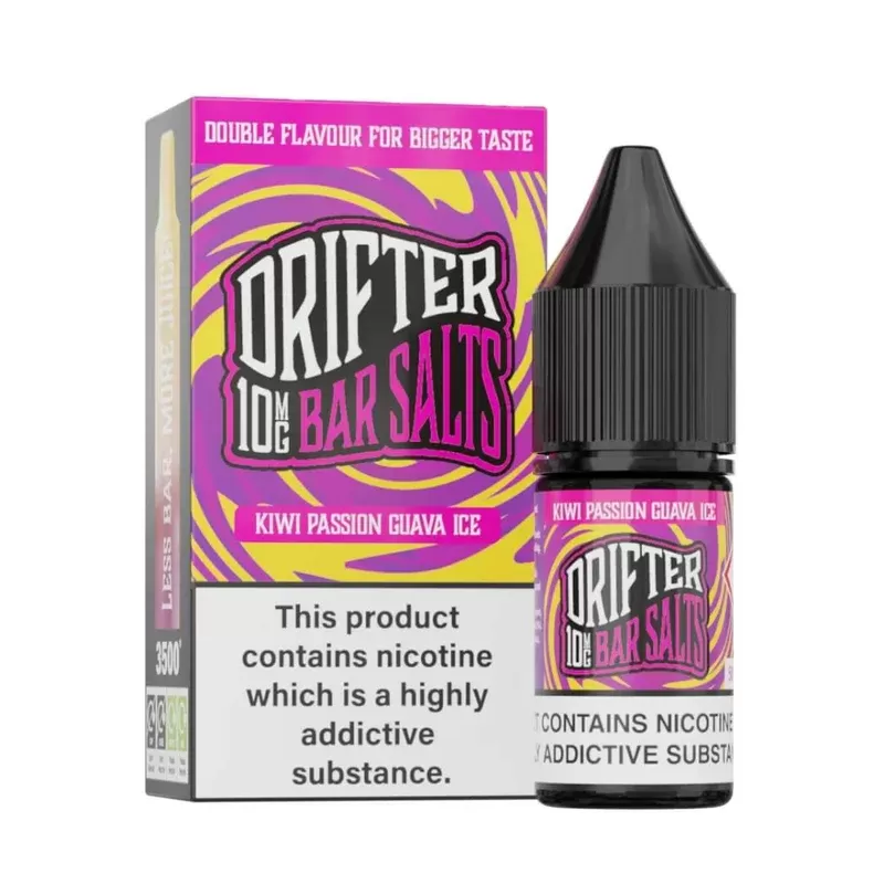 Drifter Bar Salt Nic Salt E Liquid Kiwi Guava Ice - Nicotine Strength#20mg>10mg>5mg