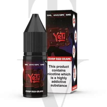 YETI 3K CRISP RED GRAPE NIC SALT E-LIQUID - Nicotine Strength#10MG (1%)>20MG (2%)