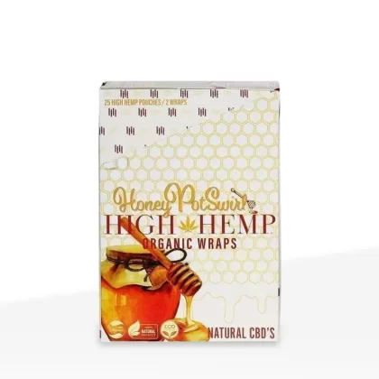 High Hemp | Organic Hemp Blunt Wraps | 100mm – Honey Pot – 25 Count