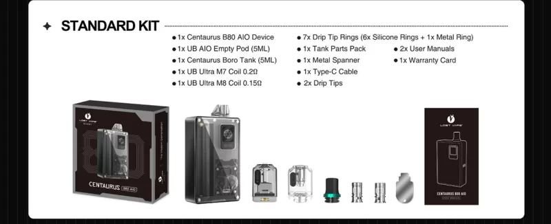 Lost Vape Centaurus B80 AIO Pod Kit 5ml - Gush Green - Image 3