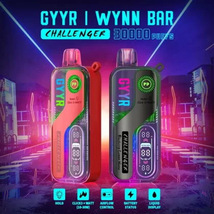 GYYR x Wynn Bar Challenger 30K Puff powered by PYNE POD Disposable Device - 30000 Puffs - California Cherry (Sealed w/o box)