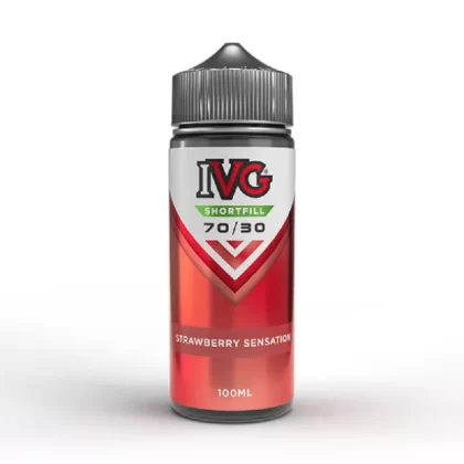 IVG 70/30 100ml Shortfill E-Liquid Strawberry Sensation - Nicotine Strength#0mg (CD6B4A)