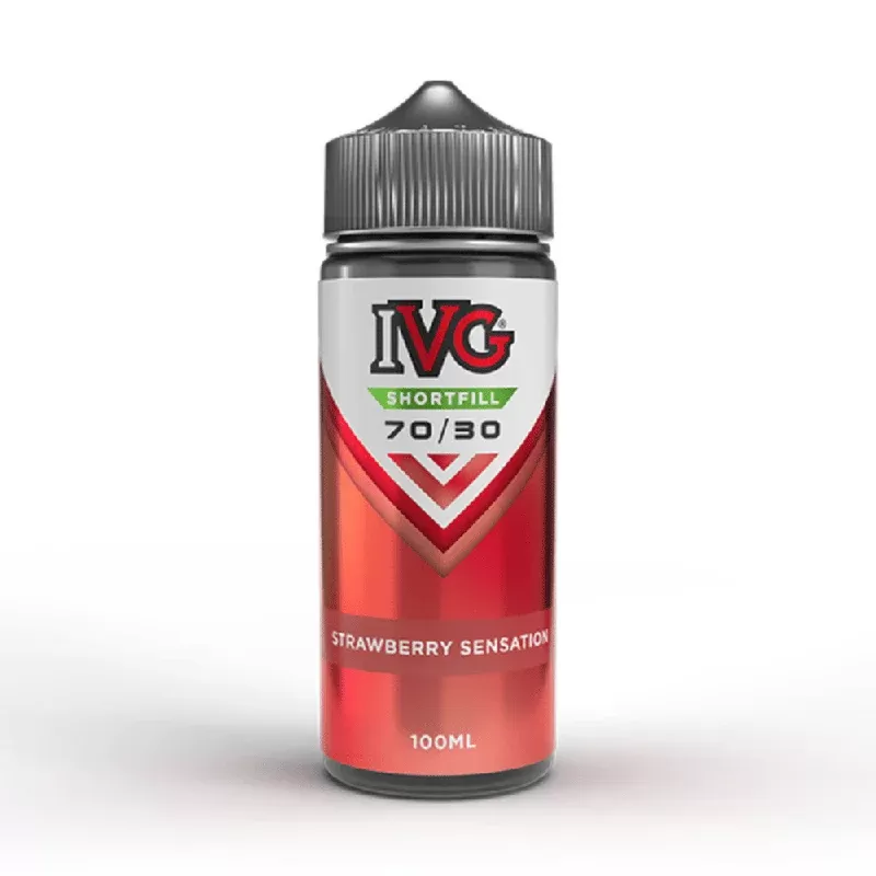 IVG 70/30 100ml Shortfill E-Liquid Strawberry Sensation - Nicotine Strength#0mg (CD6B4A)