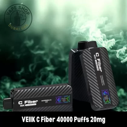VEIIK C Fiber 40000 Puffs 20mg Disposable Vape In DUBAI, UAE - Vape Product, BOX OF 5 PCS; Blueberry Ice, Cool Mint (FFAC81)