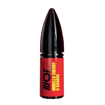 Riot X Nic Salt E-Liquid Morello Cherry & Banana - Nicotine Strength#20mg>10mg>5mg (95AC85) (95AC85)