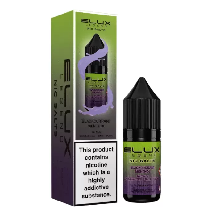 Blackcurrant Menthol Elux Nic Salts e Liquid 10ml – TPD - Vapestorm Co