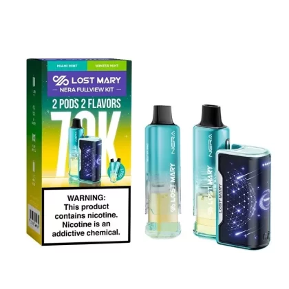 Miami Mint + Winter Mint LOST MARY NERA FULLVIEW 70K DISPOSABLE VAPE KIT