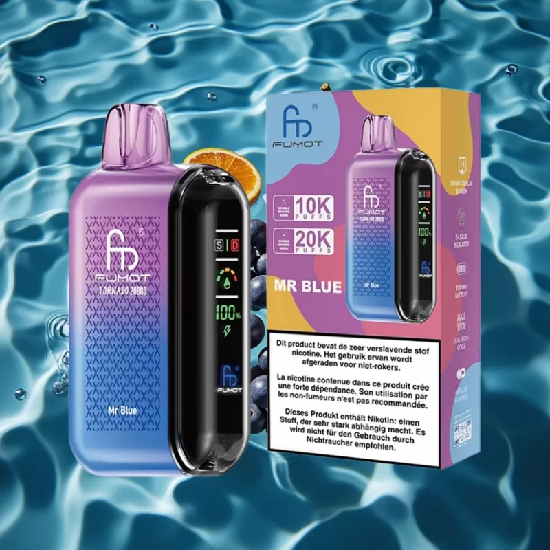 Fumot Tornado 20000 Puffs Dual Mesh Coil Rechargeable Disposable Vape Mr Blue - Bangvapeaustralia - Image 2