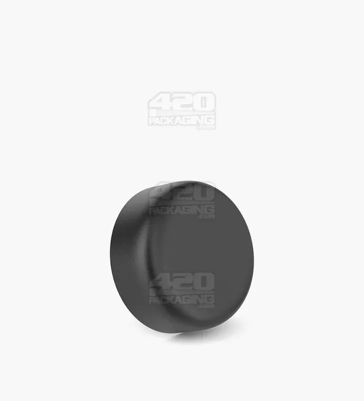 POLLEN GEAR | HiLine Child Resistant Smooth Push Down & Turn Plastic Round Caps w/ Triple Layer Foil Liner | 36mm – Matte Black – 308 Count
