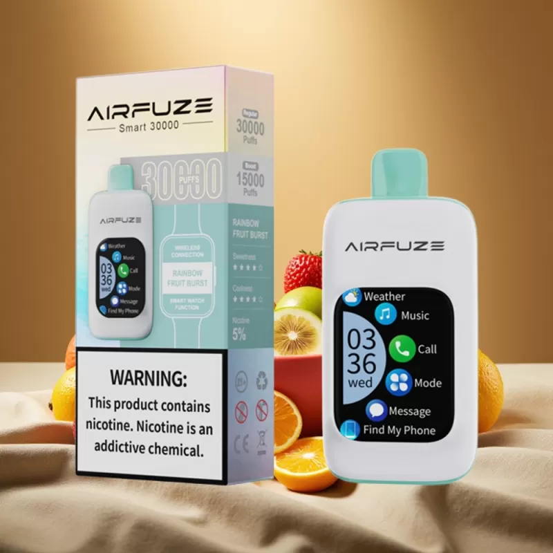 AirFuze Smart 30000 Puffs Touch Screen Disposable Vape Rainbow Fruit Burst - Image 2