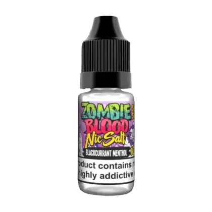 Zombie Blood Blackcurrant Menthol Nic Salt Vape Juice - 10 Pack - Strength
