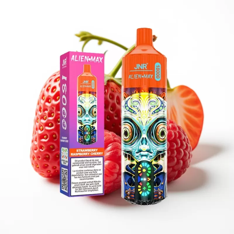 JNR Alien Max 18000 Puffs Fresa Frambuesa Cereza, 28ml, 5% - Fumotvapemexico - Image 2