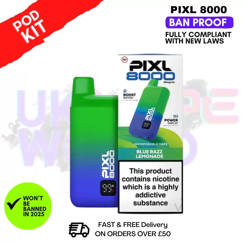 Blue Razz Lemonade Pixl 8K 8000 Puff Pod Kit