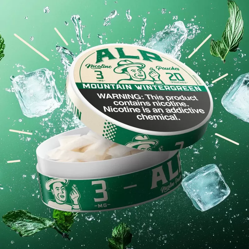 Alp Nicotine Pouches 20pk - chilled mint, mountain wintergreen; Vape Product, Vape Product - Image 3