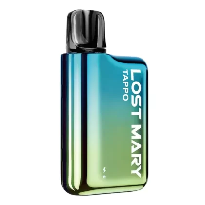 Lost Mary Tappo Prefilled Pod Vape Kit - Blue Green + Lemon Lime Pre-filled Pod, Dark Bronze + Blueberry Sour Raspberry Pre-filled Pod