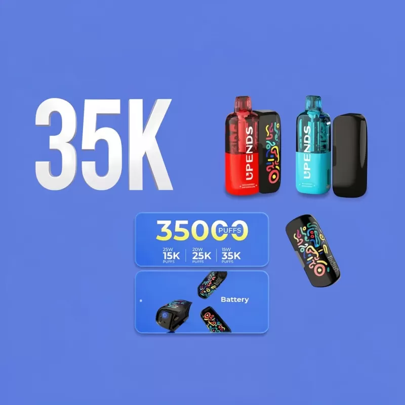 Upends UP9 Disposable Vape Kit 50K Puffs - Blue Razz Ice, Cool Mint - Image 2