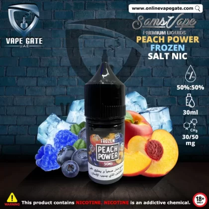 Frozen Peach Power Saltnic 30ml - Sam Vapes - 30 mg / 30 ml