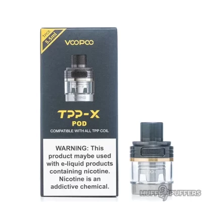 Voopoo TPP-X Replacement Pod - Color#Black>Blue>Gold>Rainbow>Stainless Steel